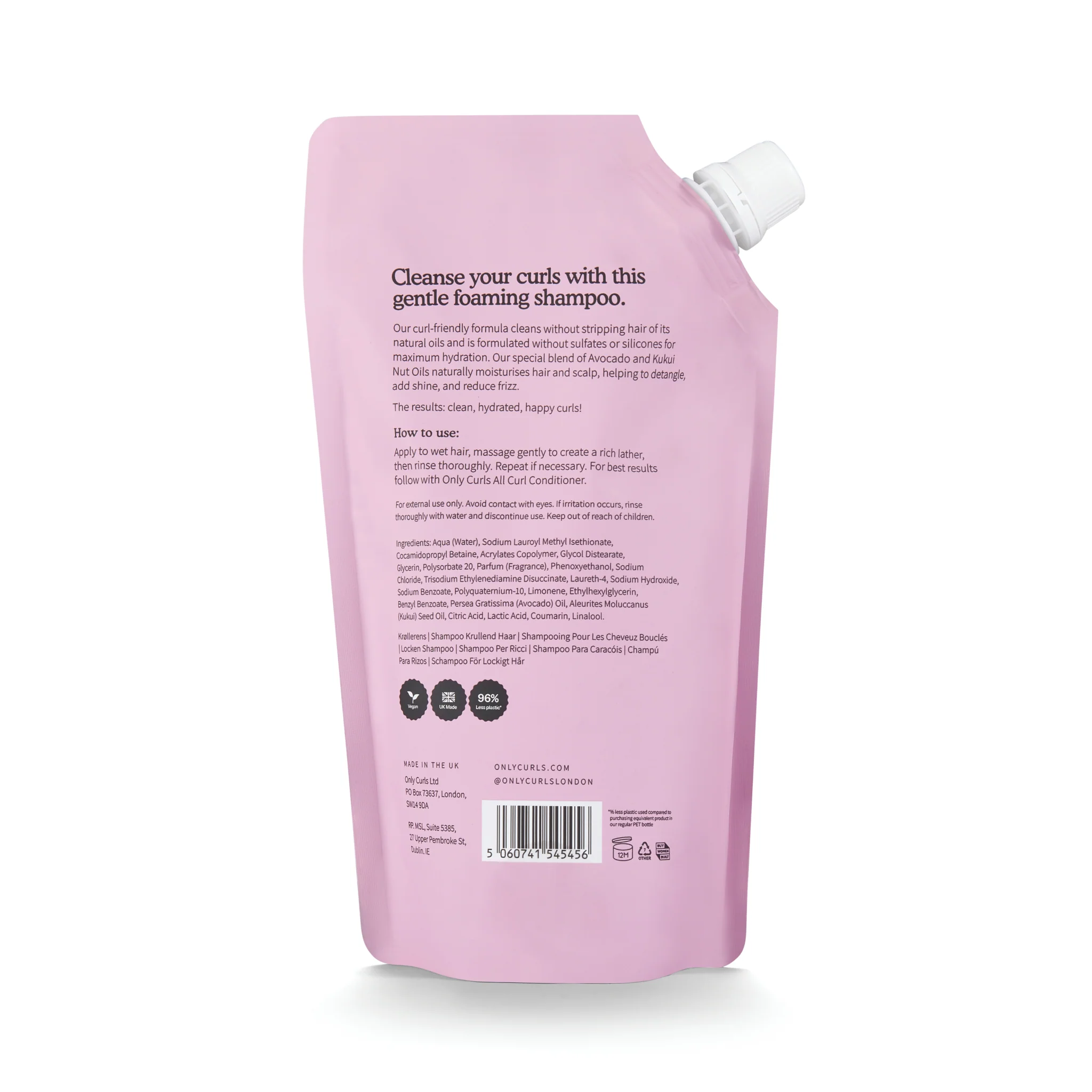 Only Curls All Curl Cleanser 500ml - Refill Pouch - Image 3