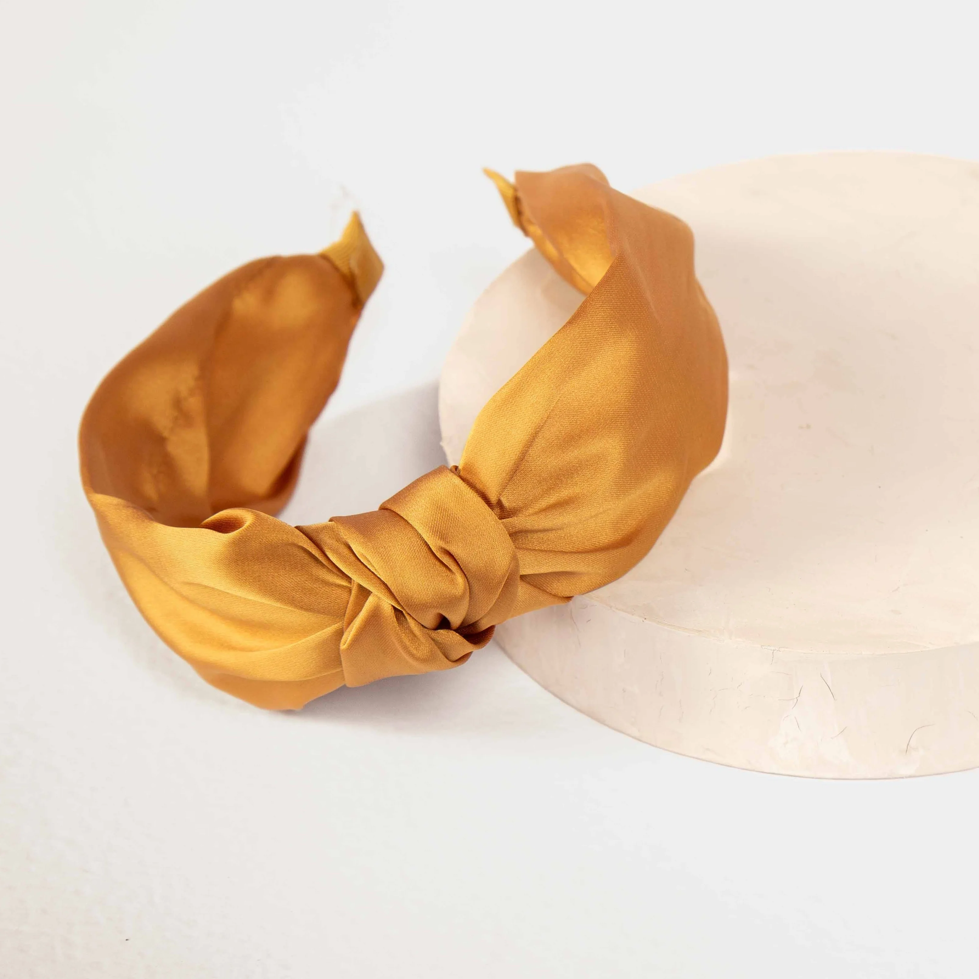 Only Curls Satin Knot Headband - Gold - Image 4