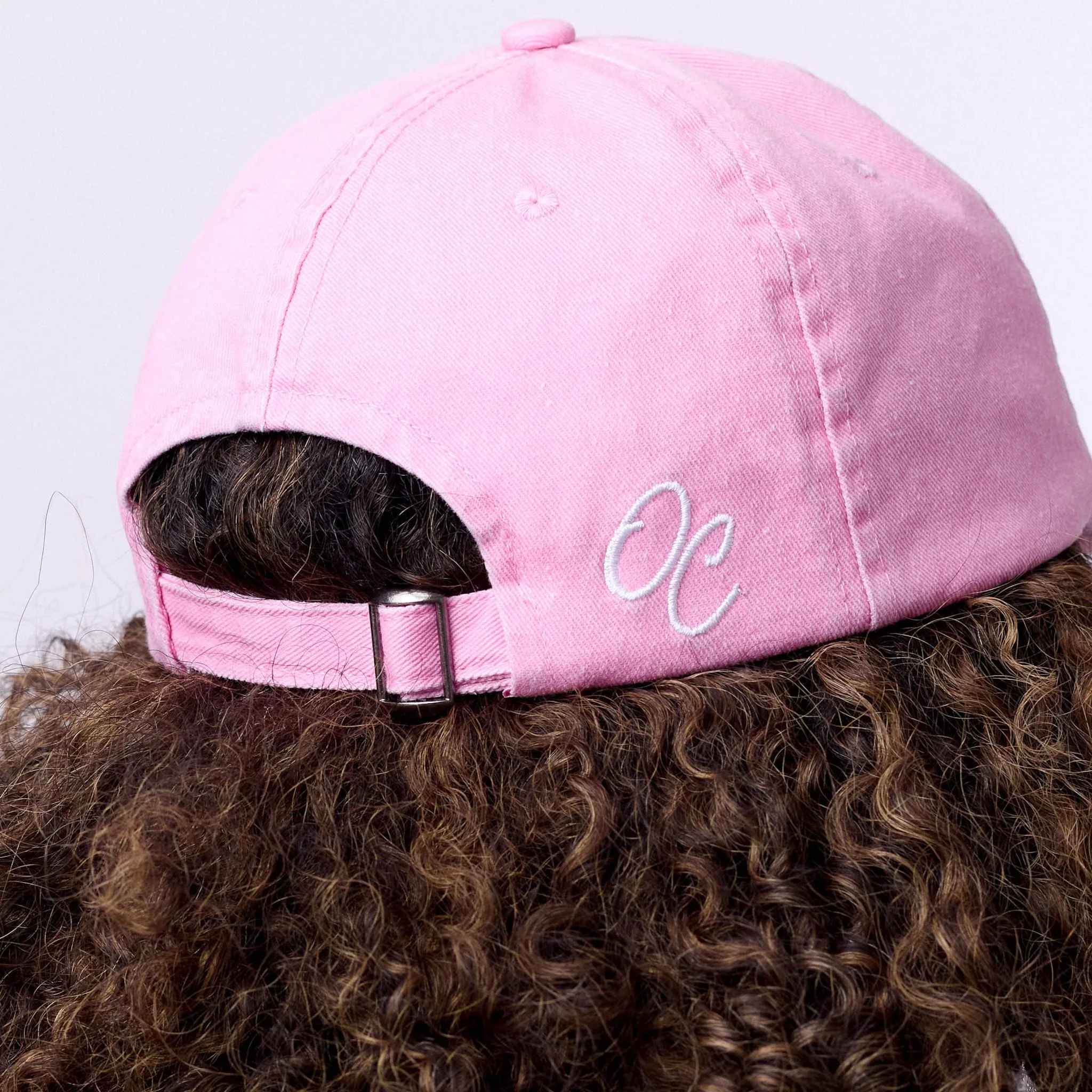 Only Curls Satin Lined Baseball Hat - Washed Pink - Image 4