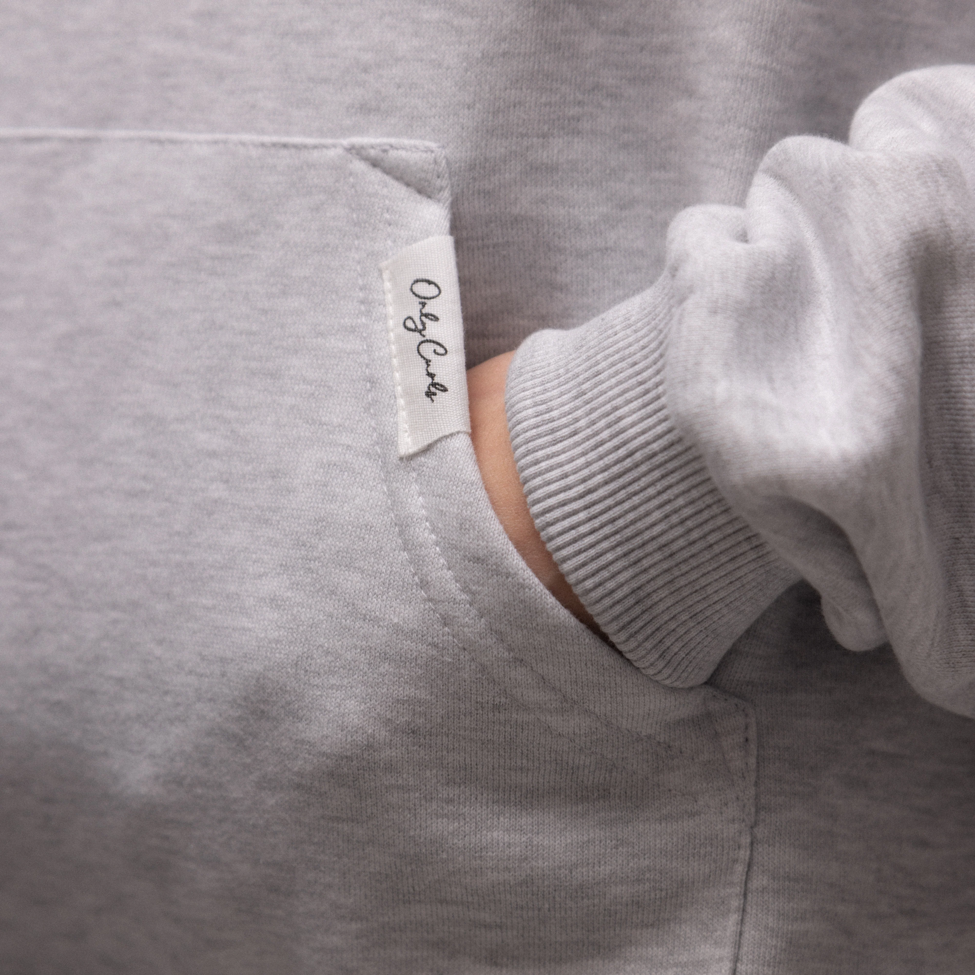 Only Curls Satin Lined Hoodie, Relaxed Fit - Grey Marl - Image 6
