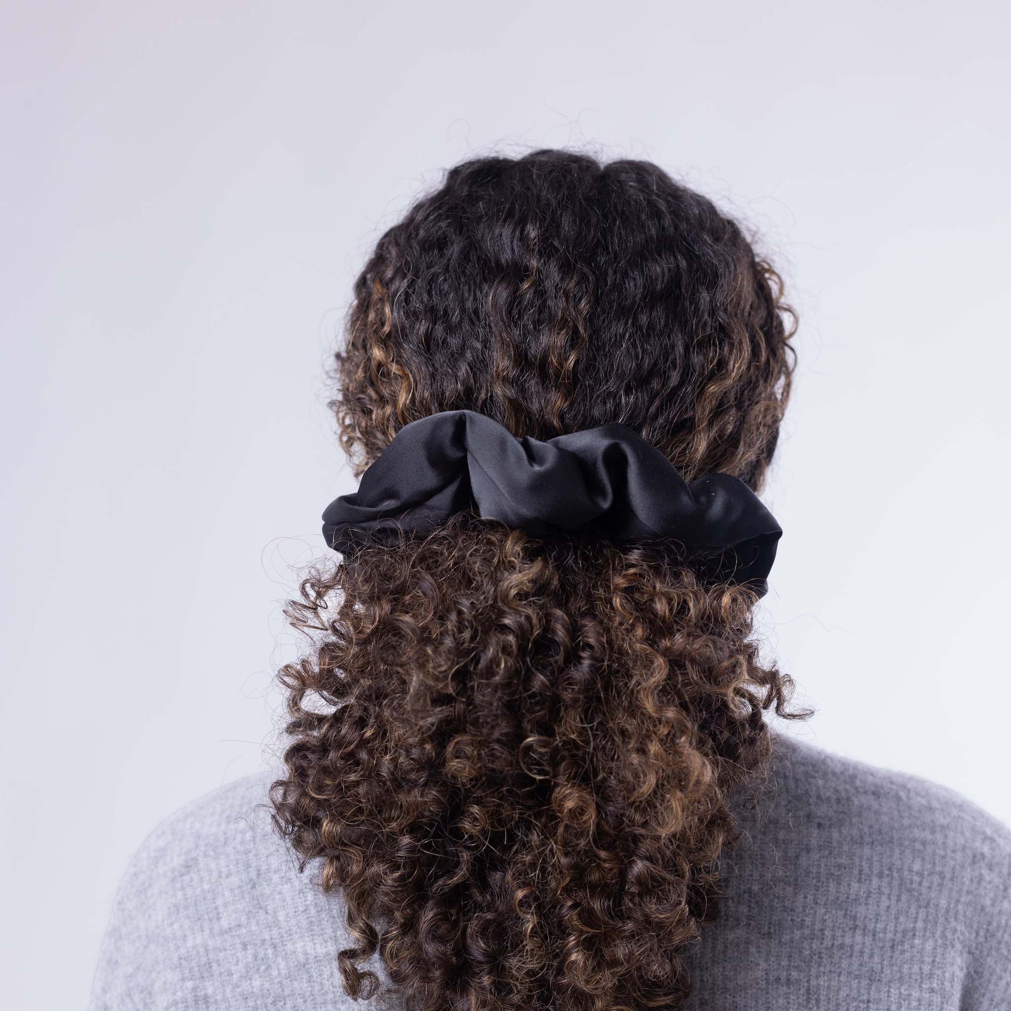 Only Curls Satin Pillow Scrunchies - Black and Bronze Twin Pack - Image 6