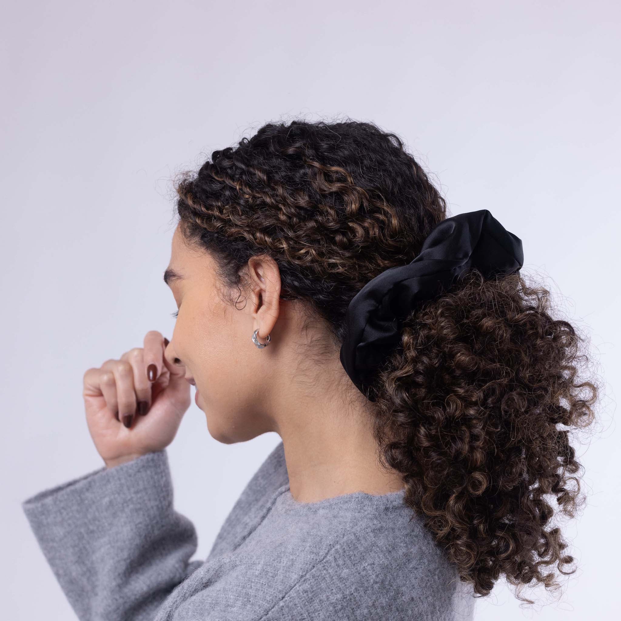 Only Curls Satin Pillow Scrunchies - Black and Bronze Twin Pack - Image 8