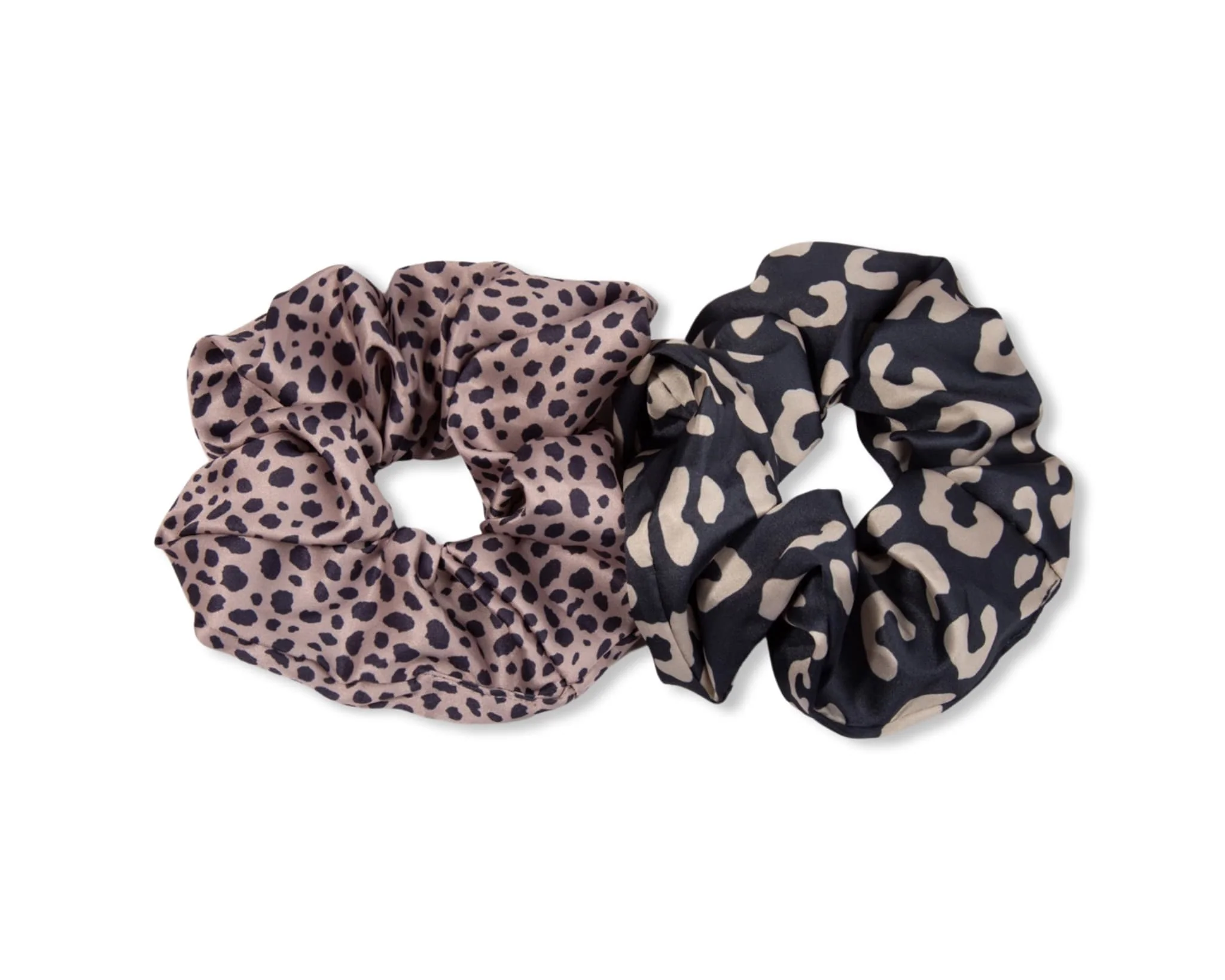 Only Curls Satin Scrunchies - Leopard and Animal Print Twin Pack - Image 2