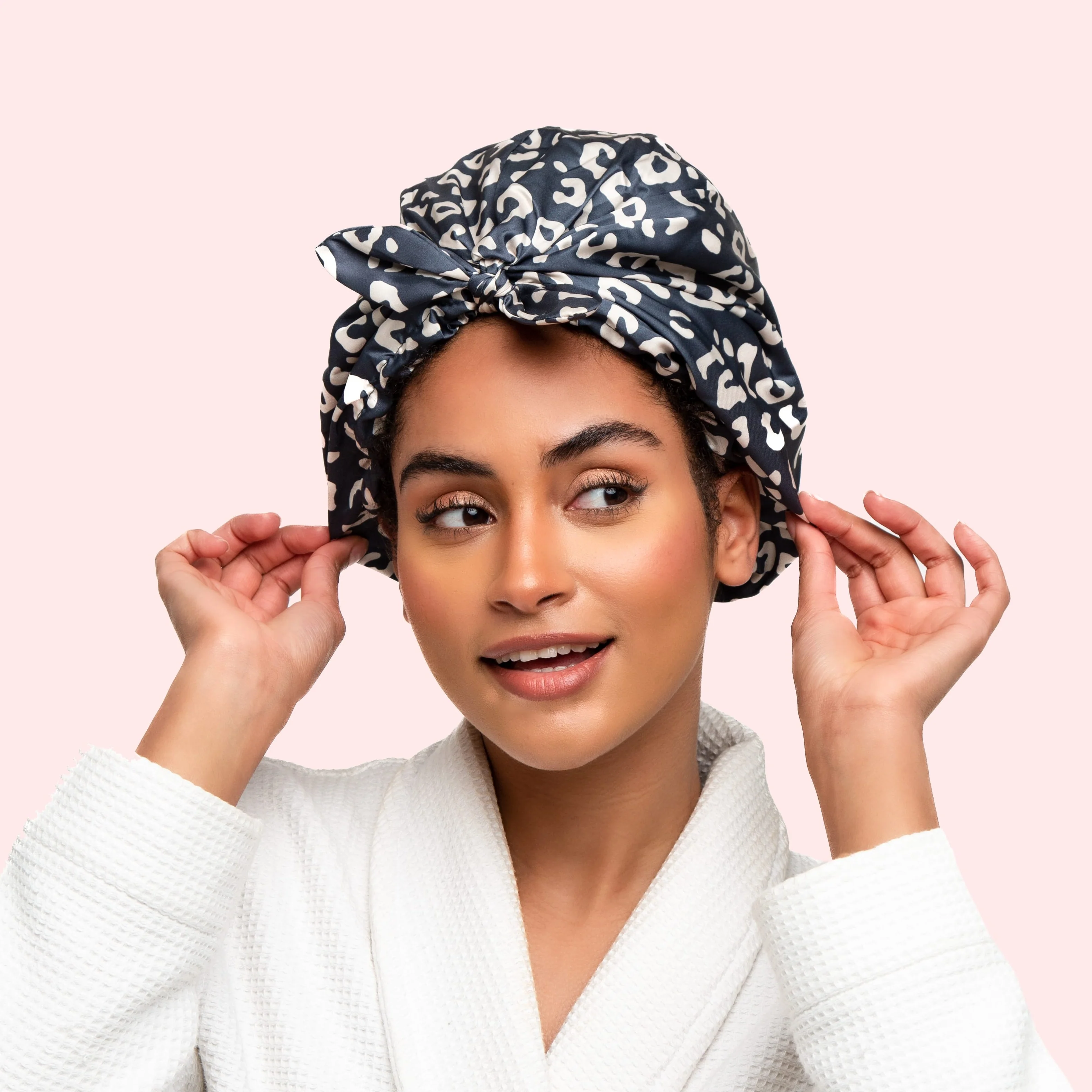 Only Curls Satin Sleep Turban - Leopard - Image 3