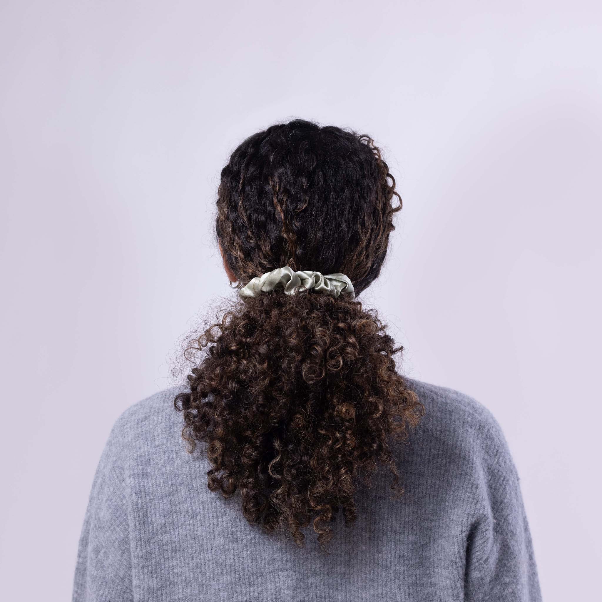 Only Curls Silk Scrunchies - Sage Green - Image 6