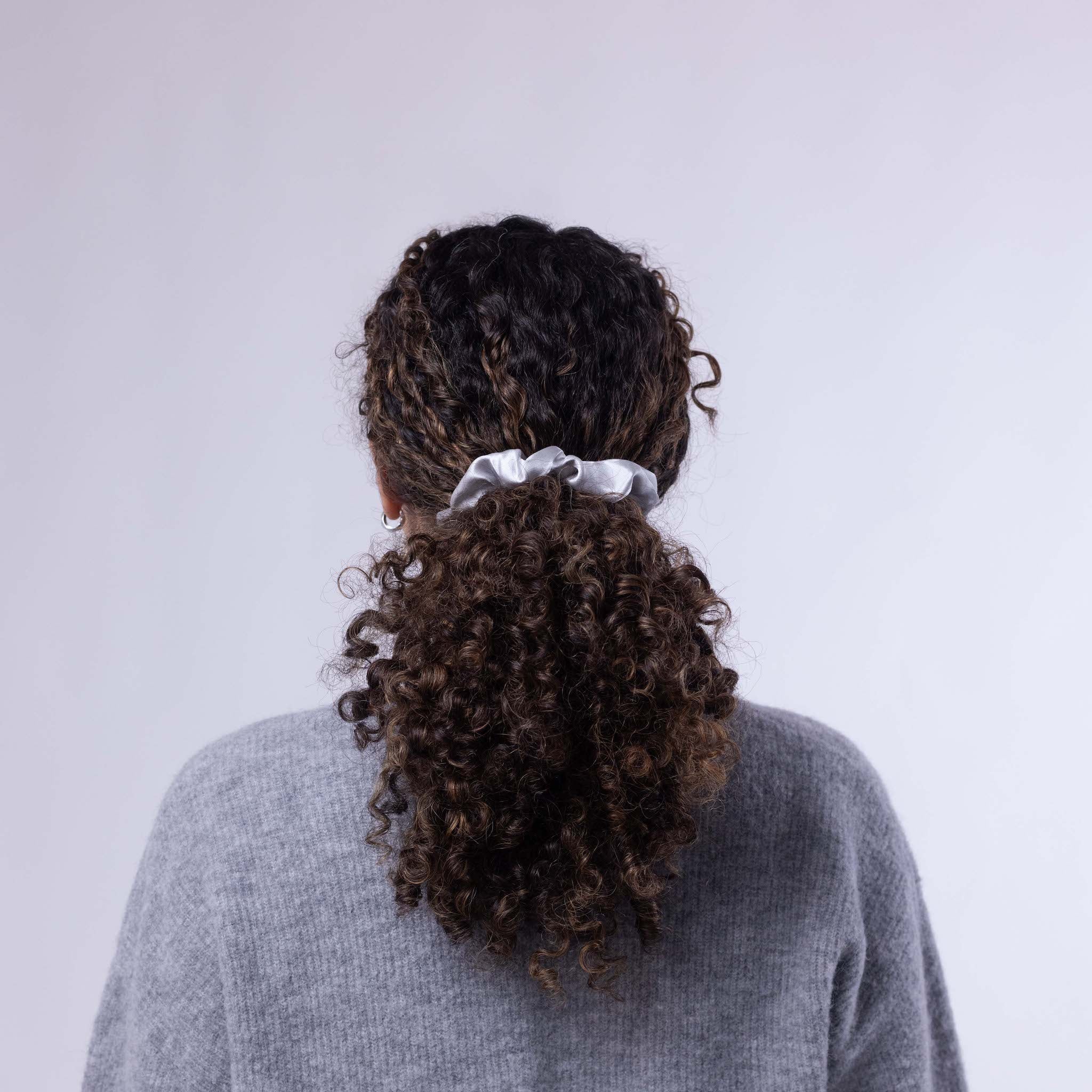 Only Curls Silk Scrunchies - Silver - Image 4